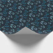 Babyfüße und Herz in blauen Glitzer Geschenkpapier (Ecke)