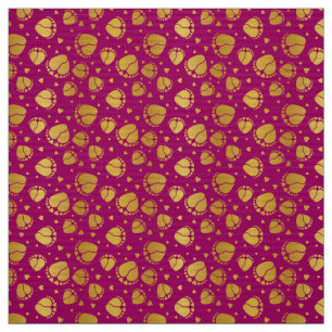 Babyfüße und Herz in goldener Farbe Stoff