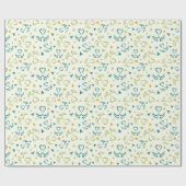 Babyfüße und Herz in grüner Farbe Geschenkpapier (Flach)