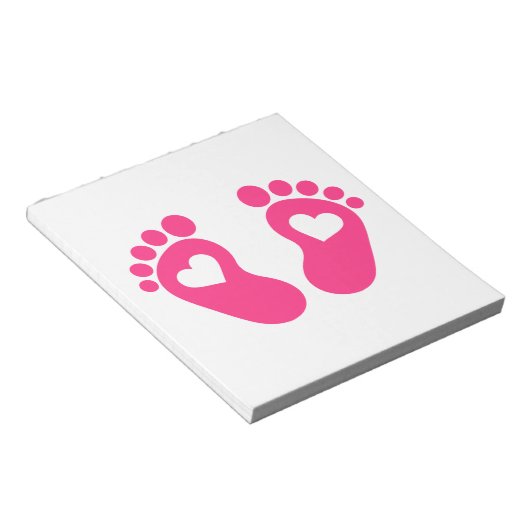 Babyfußherzen Notizblock (angewinkelt)