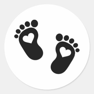 Babyfußherzen Runder Aufkleber