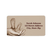 Babyfußlabel Adressaufkleber (Vorne)