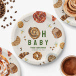 Babygebäck   Schnuller Neutrale Babydusche Pappteller<br><div class="desc">Gebäck & Schnuller Babydusche Brunch Thema mit Illustration eines Gebäcks in das Design "oh baby" mit Schnuller,  Kaffee und Gebäck Illustrationen rund um.</div>