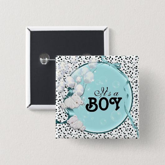 Babygeburts-Mitteilungsbär Button (Vorne & Hinten)