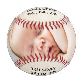 BabyGeburtsankündigungen Personalisiert Baseball (Rückseite)
