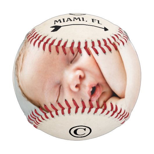 BabyGeburtsankündigungen Personalisiert Baseball (Vorderseite)