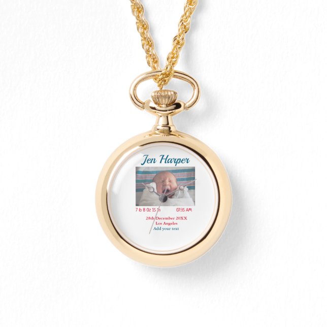 BabyGeburtsdaten geben das Datum des Namens an. Armbanduhr (Vorderseite)