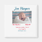 BabyGeburtsdaten geben das Datum des Namens an. Magnet (Vorne)