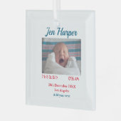 BabyGeburtsdaten geben das Datum des Namens an. Ornament Aus Glas (Vorderseite links)