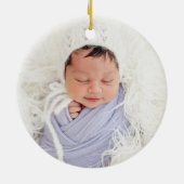 BabyGeburtsstaates Name Rose Foto Monogram Keramik Ornament (Hinten)