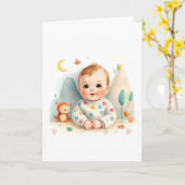 Babygeklappte Grußkarte Karte (Gelbe Blume)