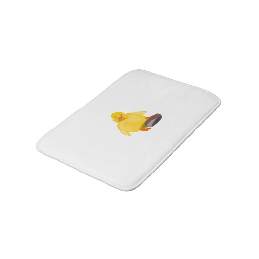 Babygelbe Duckbath-matte - Ihre Farbe - Text Badematte (Schrägansicht)