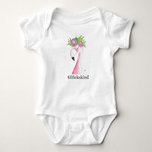 Babygeschenk, Babybody, Body Flamingo, Baby Baby Strampler (Vorderseite)