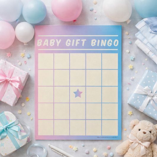 Babygeschenk Bingo Baby Duschvorrichtung Notepad Notizblock
