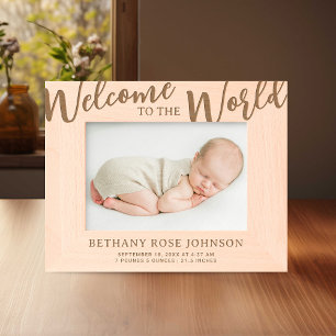 Babygeschenk für Neugeborene Geburtsstunde Geätzte Rahmen