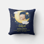 Babygeschenke Schlafteddy Bären Geburtsstatistiken Kissen (Vorderseite)