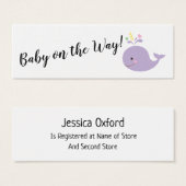 Babygeschenkregister mit Lila Handout-Karten für W (Vorne & Hinten)