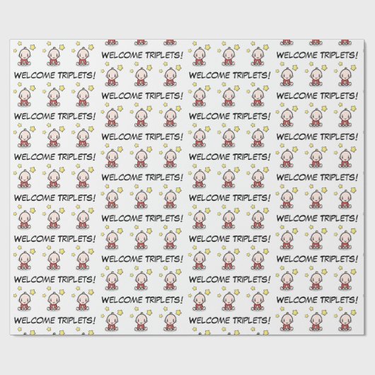 Babygeschenkverpackung für Triplets, Packpapier (Flach)