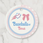 Babygeschlecht enthüllt Baseballs oder Bows Geschenkanhänger (Rückseite)