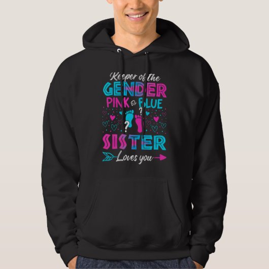 Babygeschlecht offenbart Dusche Rosa oder blaue Sc Hoodie (Vorderseite)
