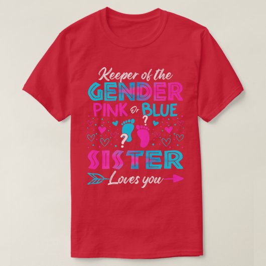 Babygeschlecht offenbart Dusche Rosa oder blaue Sc T-Shirt (Design vorne)