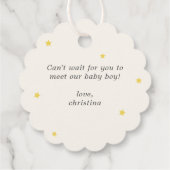 Babygeschlechtsneutrale Wolken Oh Baby Danke Geschenkanhänger (Rückseite)