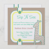 Babygiraffe Einladung (Vorne/Hinten)