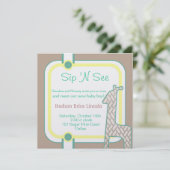 Babygiraffe Einladung (Stehend Vorderseite)