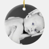 Babygiraffe/-Foto Keramik Ornament (Hinten)