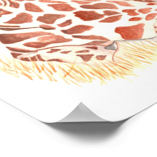 Babygiraffe Poster (Ecke)