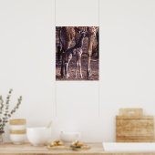 Babygiraffe und Mutter, Tansania Poster (Küche)