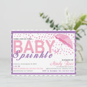 Babygirl Sprinkle Dusche Einladung (Stehend Vorderseite)