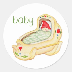 BabyGnomeaufkleber Runder Aufkleber
