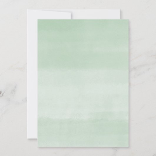 Babygrün Eukalyptus-Frühlingsdusche Einladung (Rückseite)