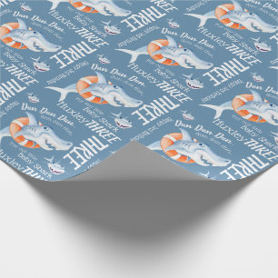 Babyhai 3. Geburtstag Urinfarbkunst Geschenkpapier