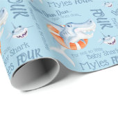 Babyhai 4. Geburtstag Urinfarbkunst Geschenkpapier (Rolleneckpunkt)