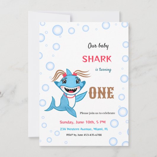 Babyhai Einladung (Vorderseite)