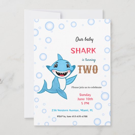 Babyhai Einladung (Vorderseite)