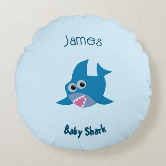 Babyhai Rundes Kissen (Vorderseite)