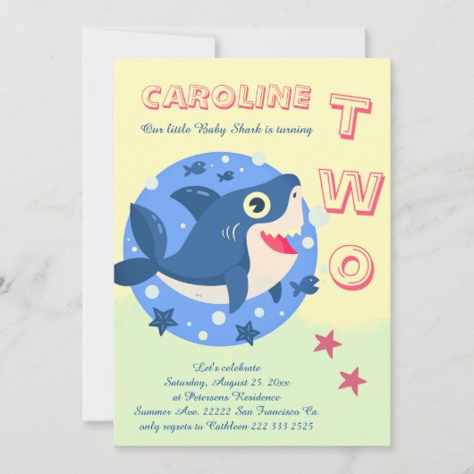 Babyhai zum zweiten Mal unter dem Meer Einladung (Vorderseite)