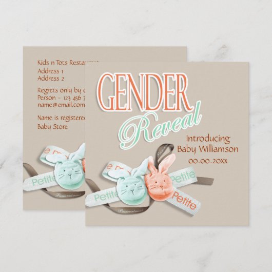 Babyhase Einladung (Vorne/Hinten)