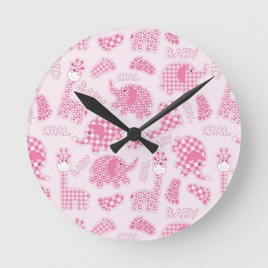 Babyhintergrund Runde Wanduhr (Vorderseite)