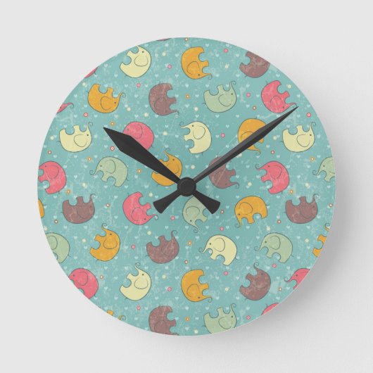 Babyhintergrund Runde Wanduhr (Vorderseite)