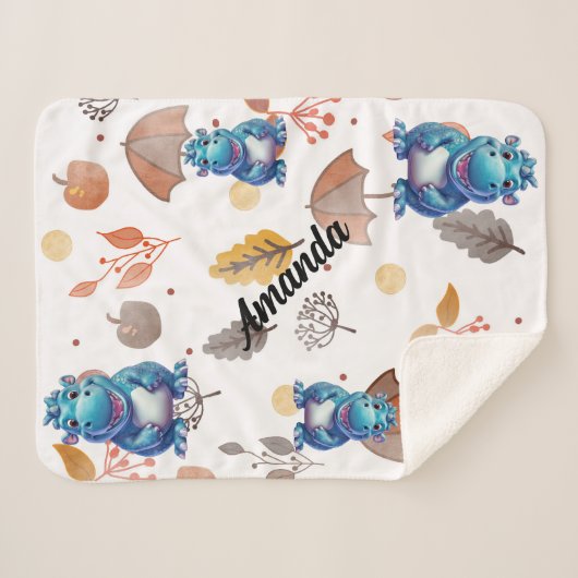 Babyhippo lächelnd sherpadecke (Vorderseite (Horizontal))