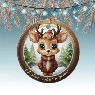 Babyhirschgeweih Tier Charakter Weihnachten 🦌🎄 Keramik Ornament