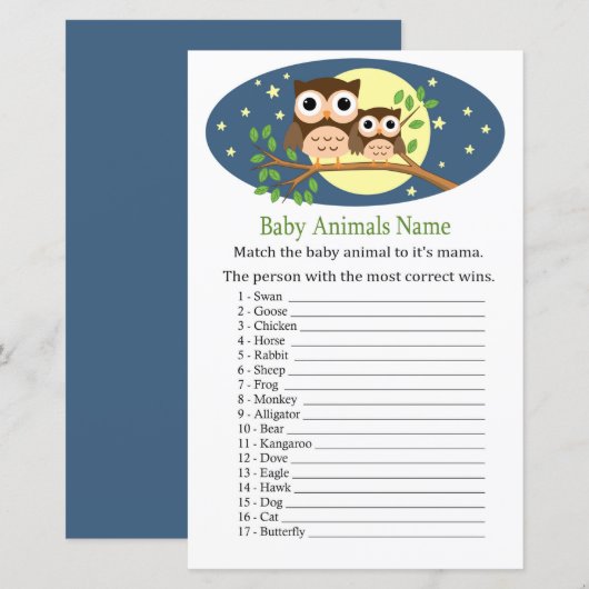 Babyhühner Name Game (Vorne/Hinten)