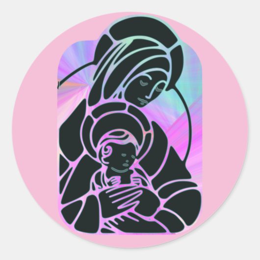 Babyjesuskleber Runder Aufkleber (Vorderseite)