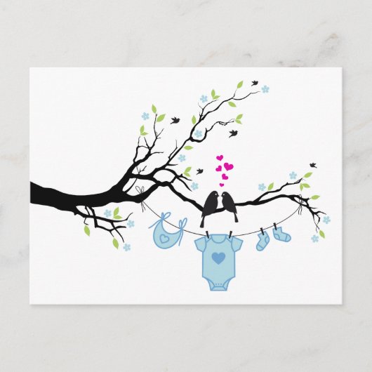 Babyjunge, Babydusche Postkarte (Vorderseite)