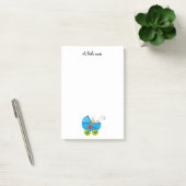 Babyjunge (blauer Pram) - Kinderzimmer Post-it Klebezettel (Büro)