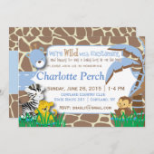 Babyjunge Jungle Babydusche Einladung (Vorne/Hinten)